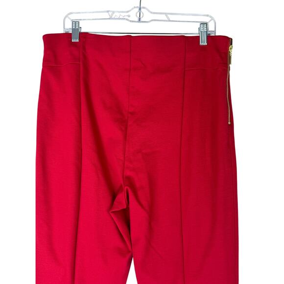 INC Glam Red High Waist Stretch To Ankle Skinny Pants Bottoms Size 16 - Picture 5 of 9